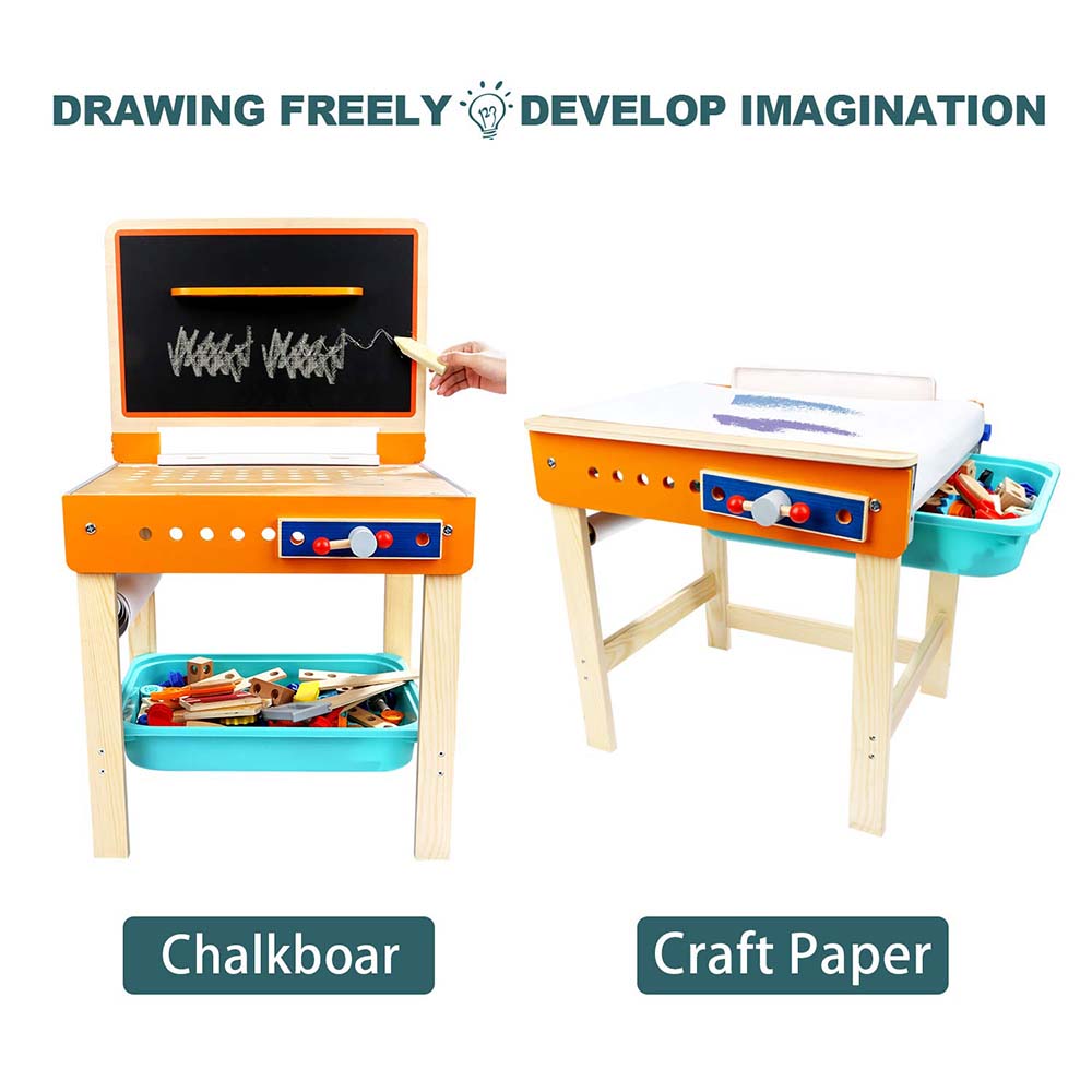 TopBright β 2-in-1 β Tool Work Bench, Art Desk & Chalk Board