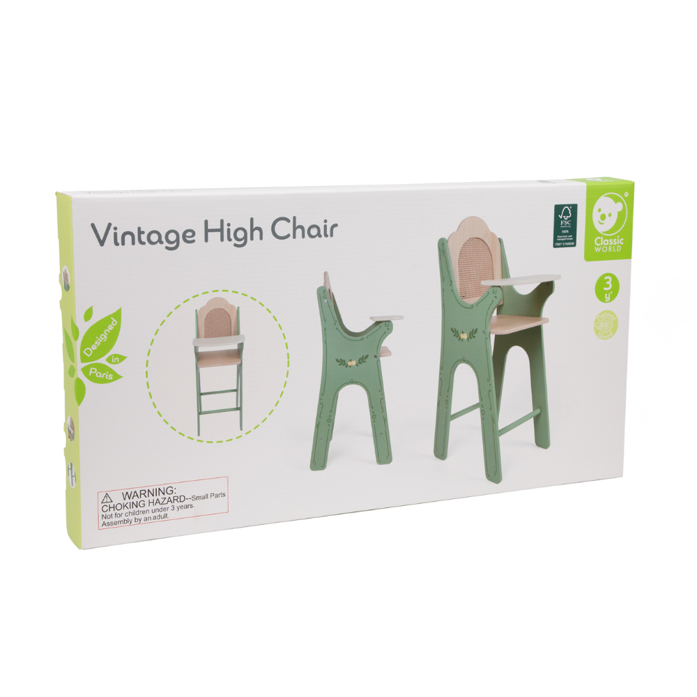Vintage Wooden Doll High Chair