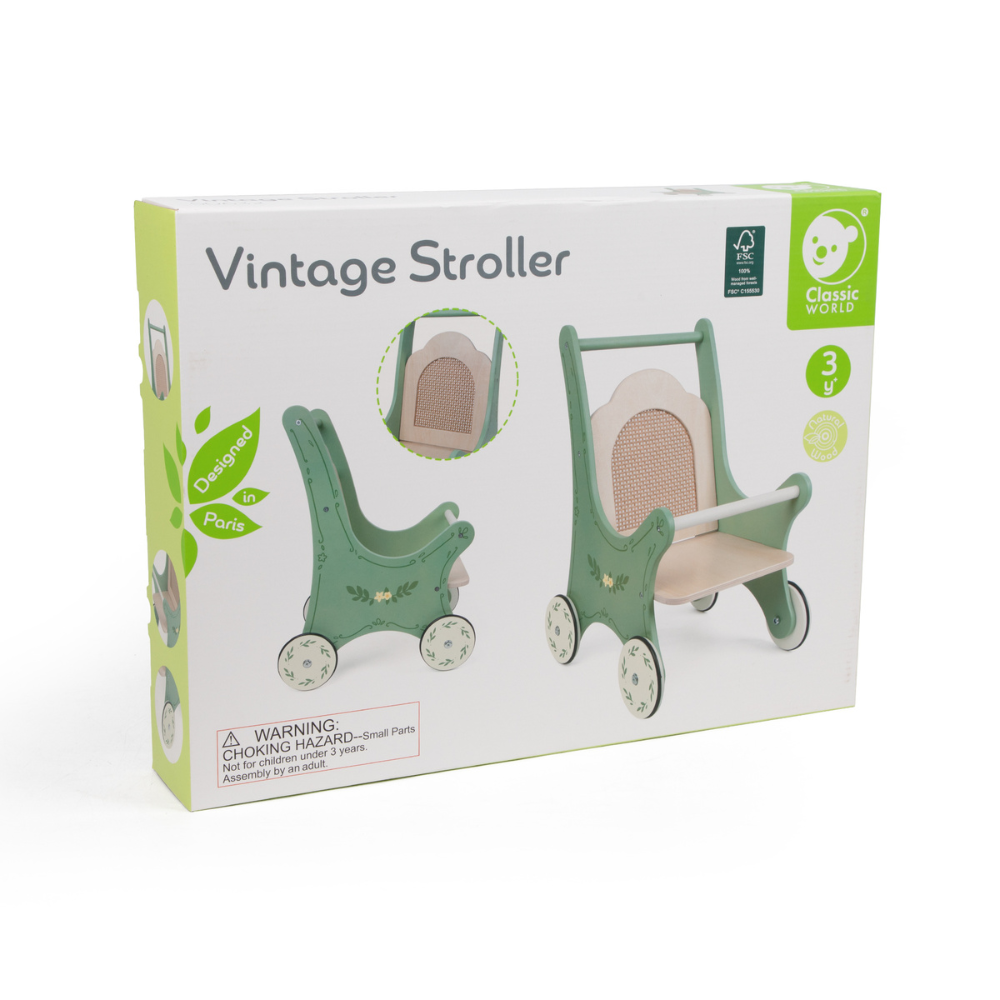 Vintage Wooden Doll Stroller
