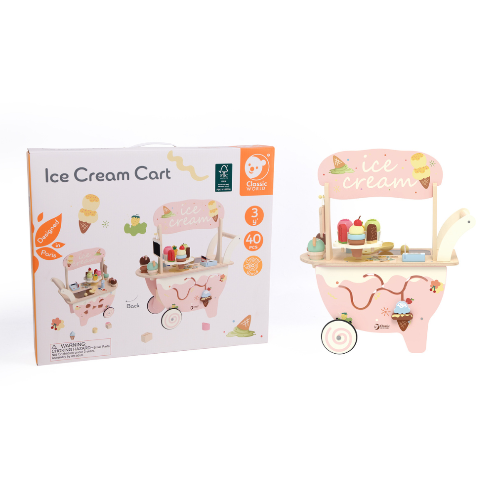 Wooden Ice Cream Cart β 40pcs
