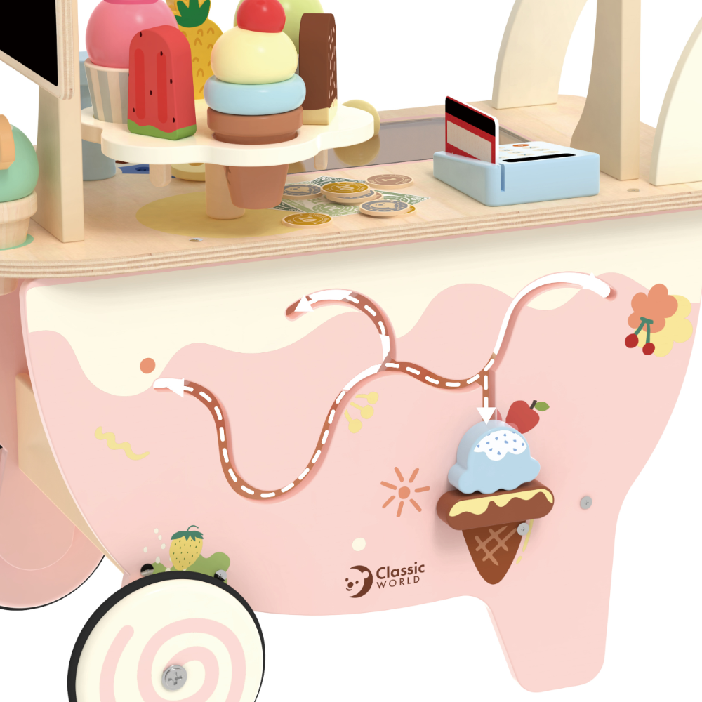 Wooden Ice Cream Cart β 40pcs