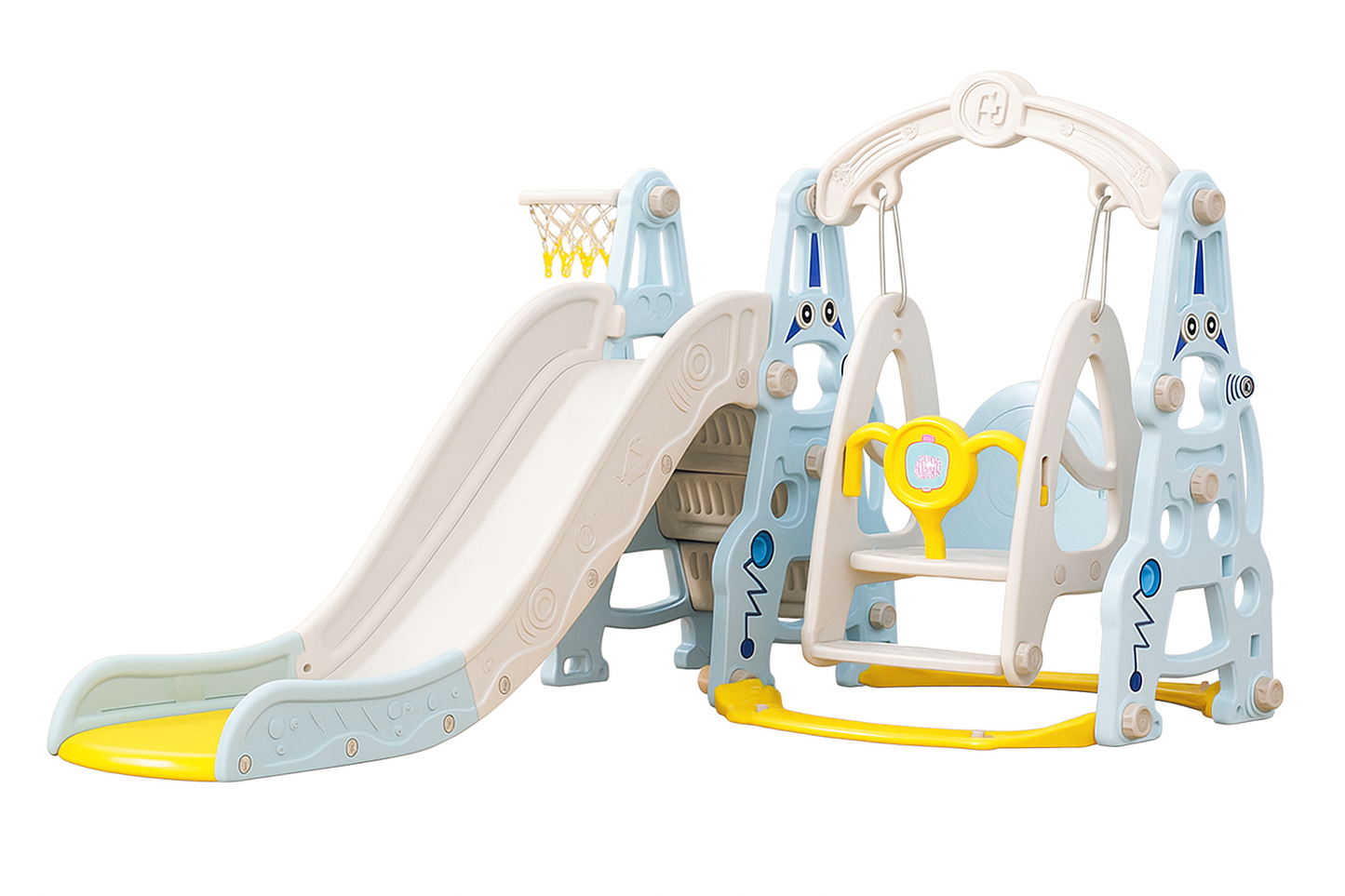 All-in-One Kids Slide, Swing & Basketball Playset