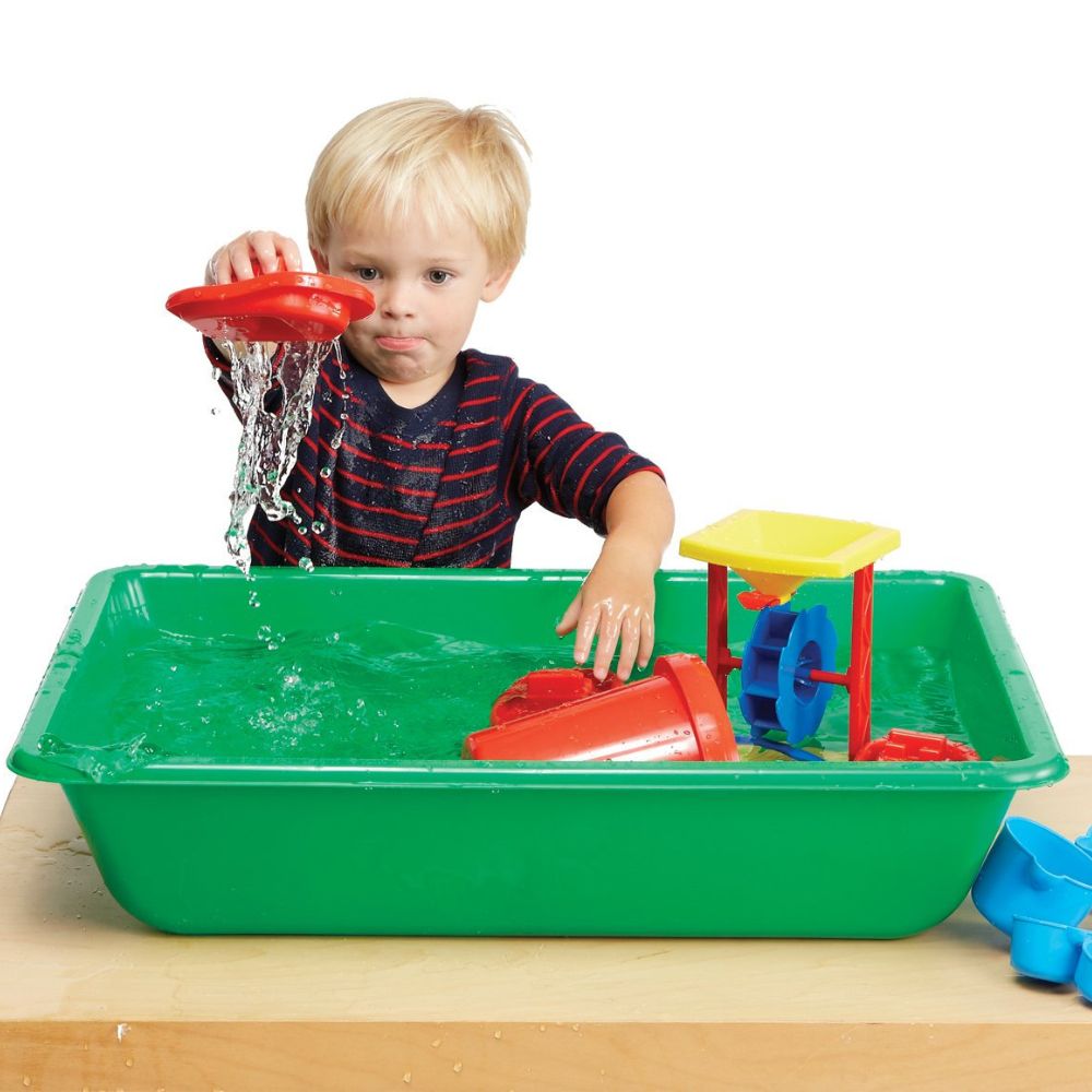 Sand & Water Sensory Trays β 4 Pieces (Blue, Red, Green, Yellow)
