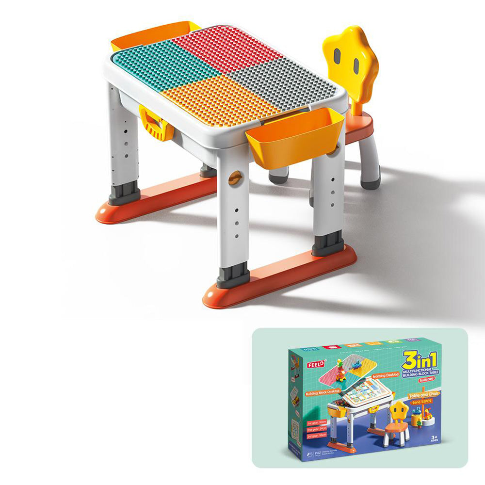 3-in-1 Multi-Functional Building Block Table & Chair (Adjustable) β 55 Pieces