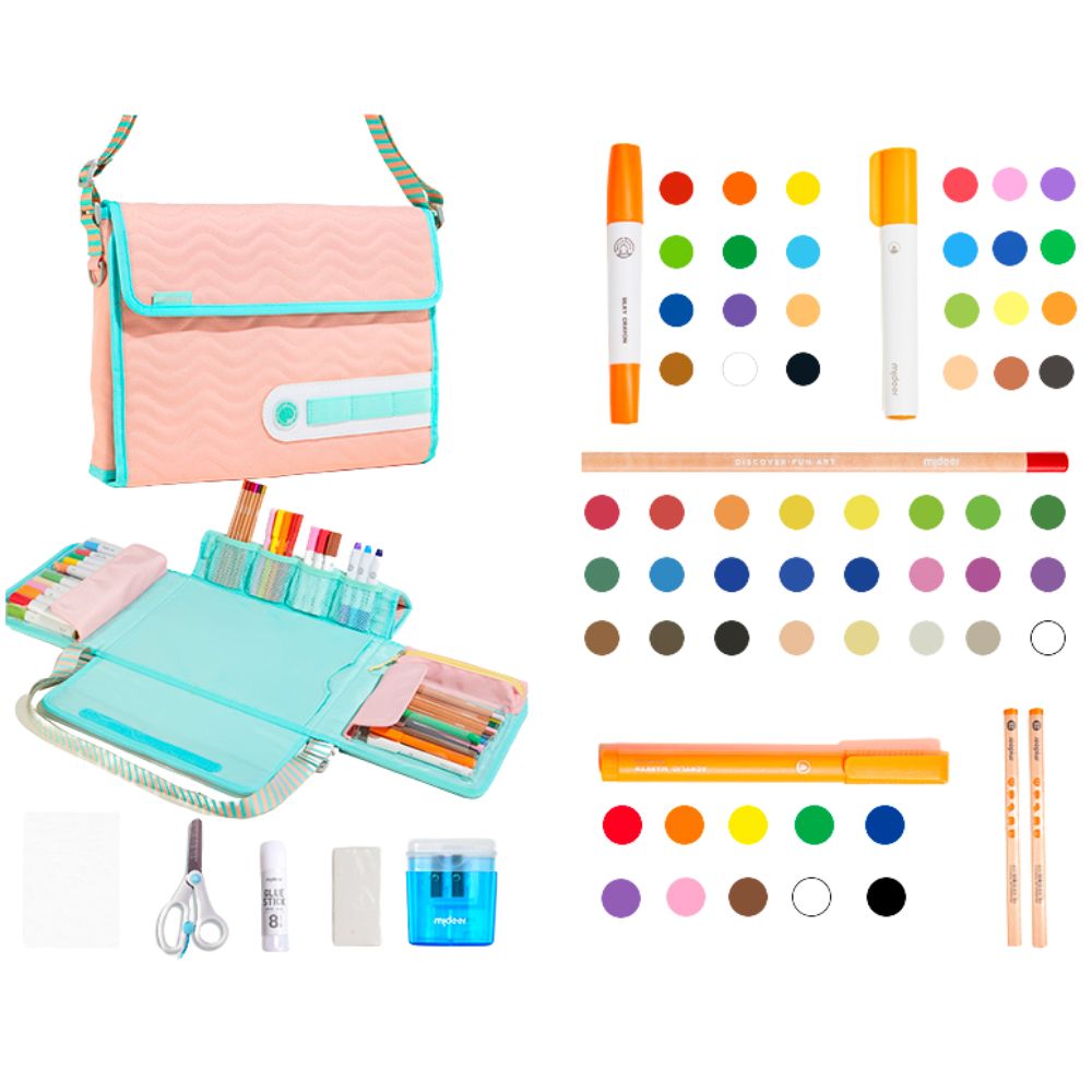 Mideer β Kids Drawing Art Set with Carry-on Bag β Pink β 75pcs