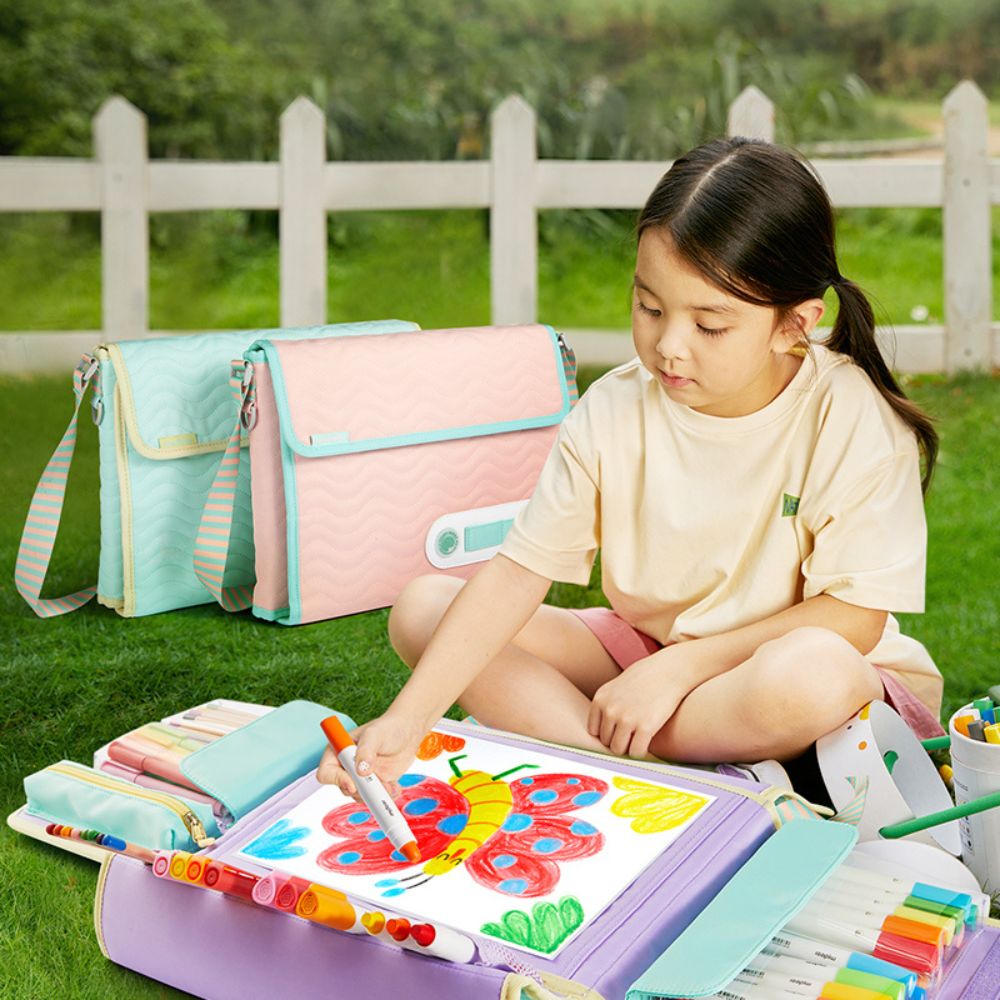 Mideer β Kids Drawing Art Set with Carry-on Bag β Pink β 75pcs