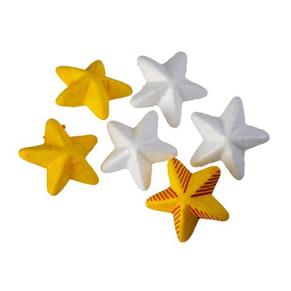 Polystyrene Star Shapes: 20 Pieces (60mm)