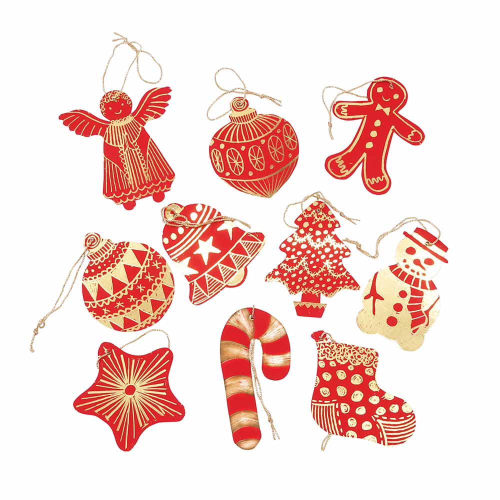 Christmas Shapes Scratch Art Sheets: 50 Pieces