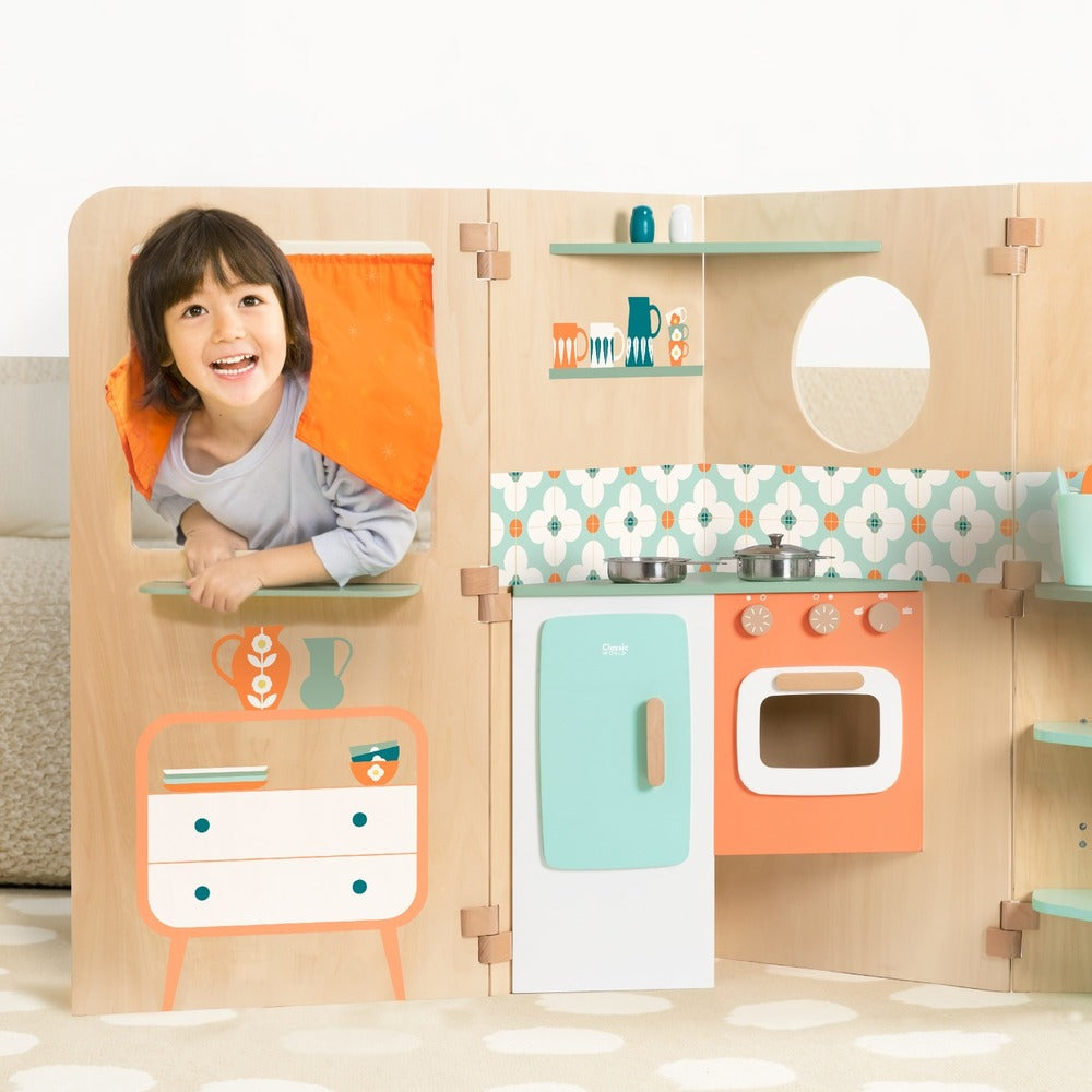 Classic World β Pretend & Play Foldable Play House w Chalkboard & Accessories