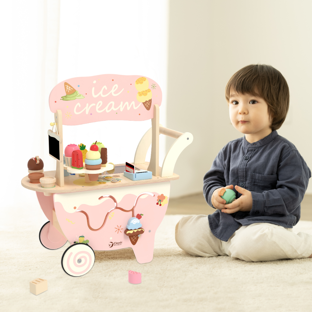 Wooden Ice Cream Cart – 40pcs