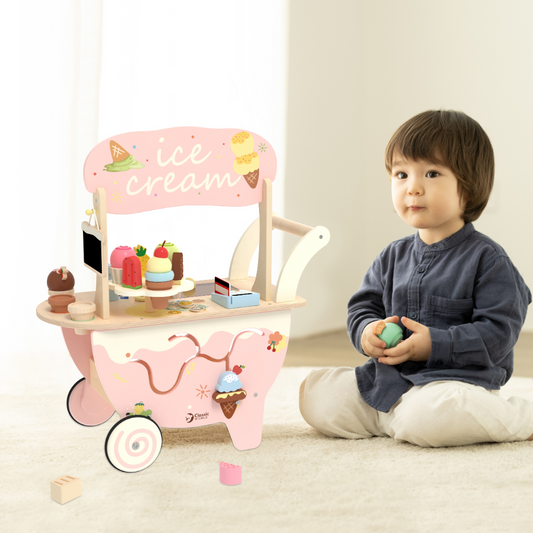 Wooden Ice Cream Cart – 40pcs