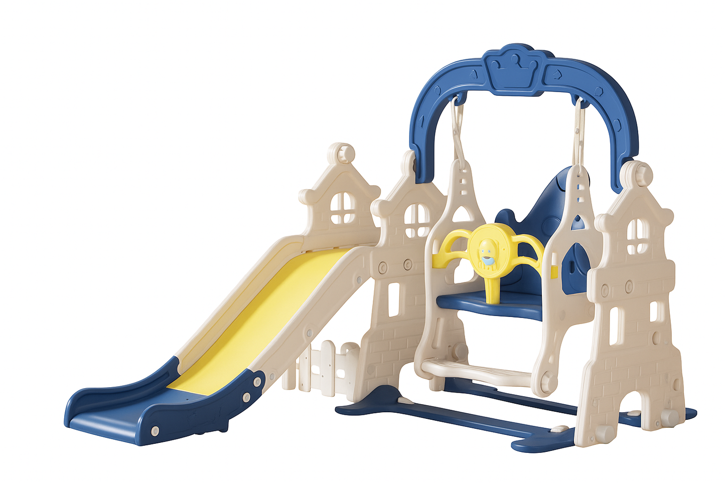 All-in-One Kids Slide, Swing & Basketball Playset