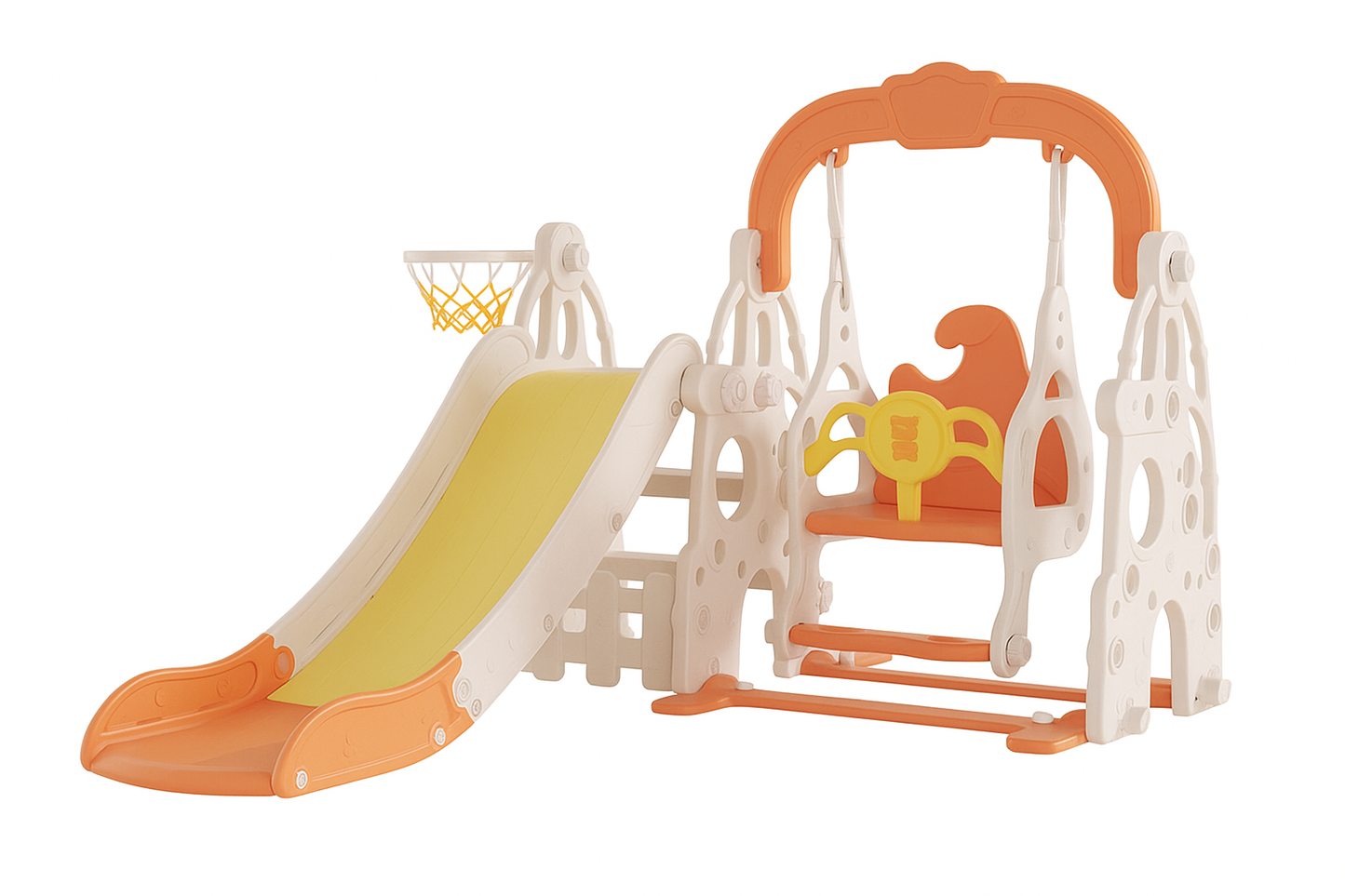 All-in-One Kids Slide, Swing & Basketball Playset