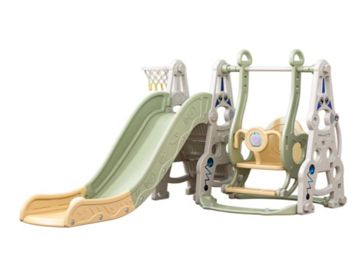 All-in-One Kids Slide, Swing & Basketball Playset