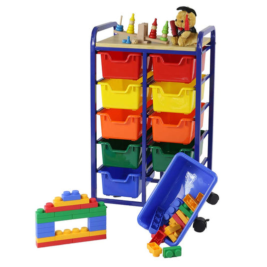 Roll & Multi-Coloured Storage Bin Organizer – 10 Bins