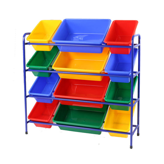Childrens Furniture – Metal Storage Organiser – 12 Bins – 30.5 x 19 x 84.5 cm
