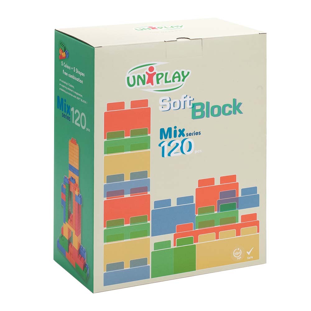 Jumbo Soft Blocks – Mixed – 120pcs – Retail Box