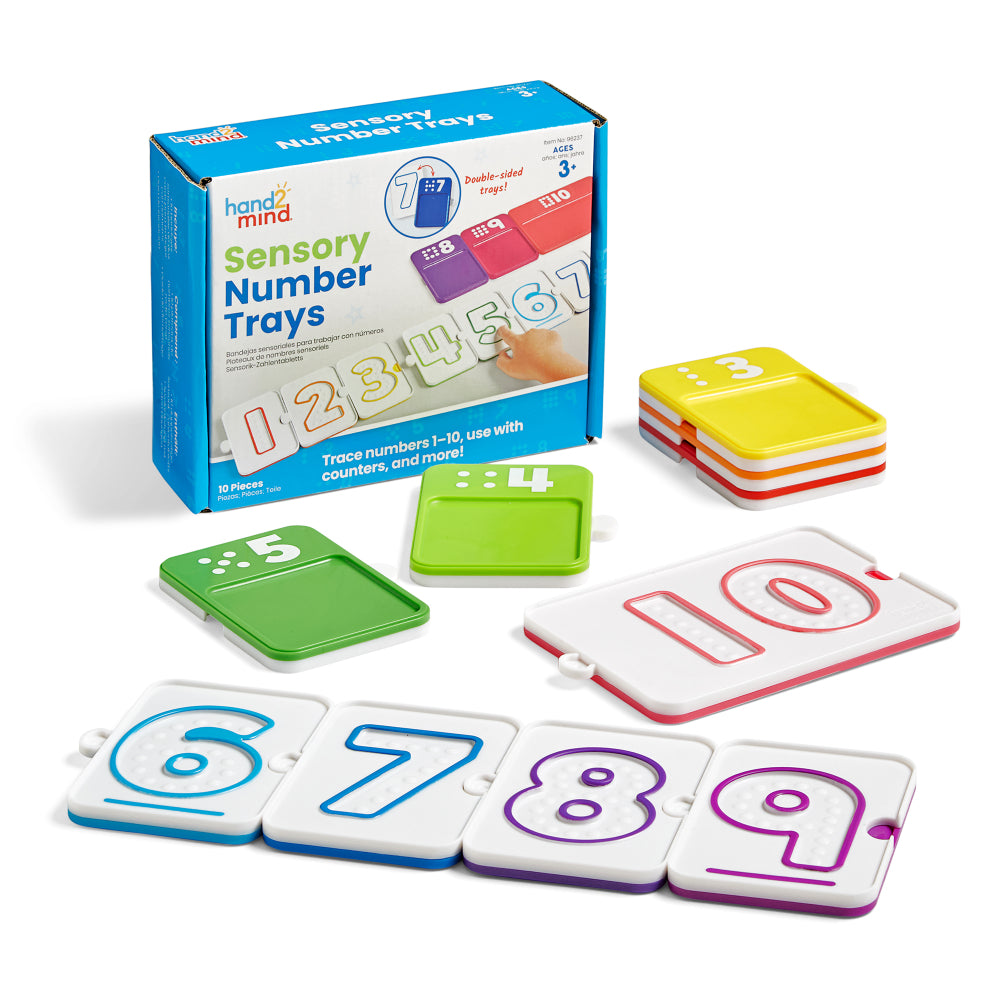 Sensory Number Trays – Counting & Tracing Set – 10pcs