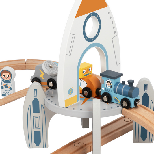 TookyToy – Wooden Space Station Train Set