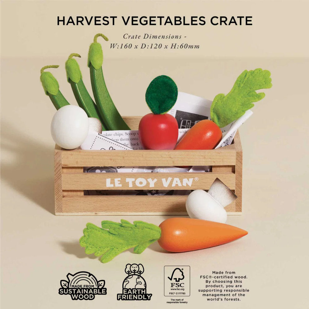 Wooden Harvest Vegetables Food Crate – 10pcs