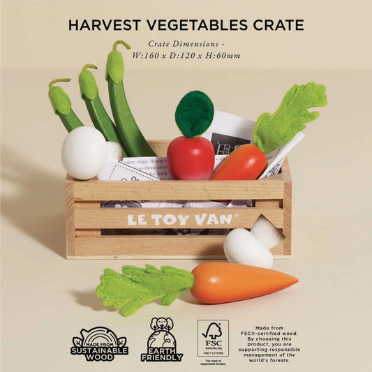 Wooden Harvest Vegetables Food Crate – 10pcs
