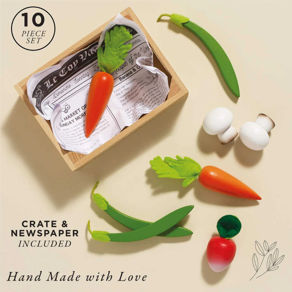 Wooden Harvest Vegetables Food Crate – 10pcs