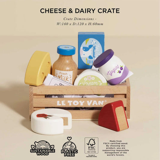 Wooden Cheese & Dairy Food Crate – 8pcs