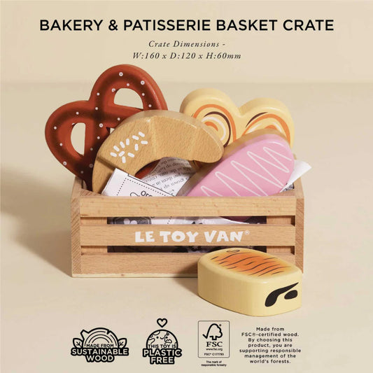 Wooden Bakery & Patisserie Food Crate – 7pcs