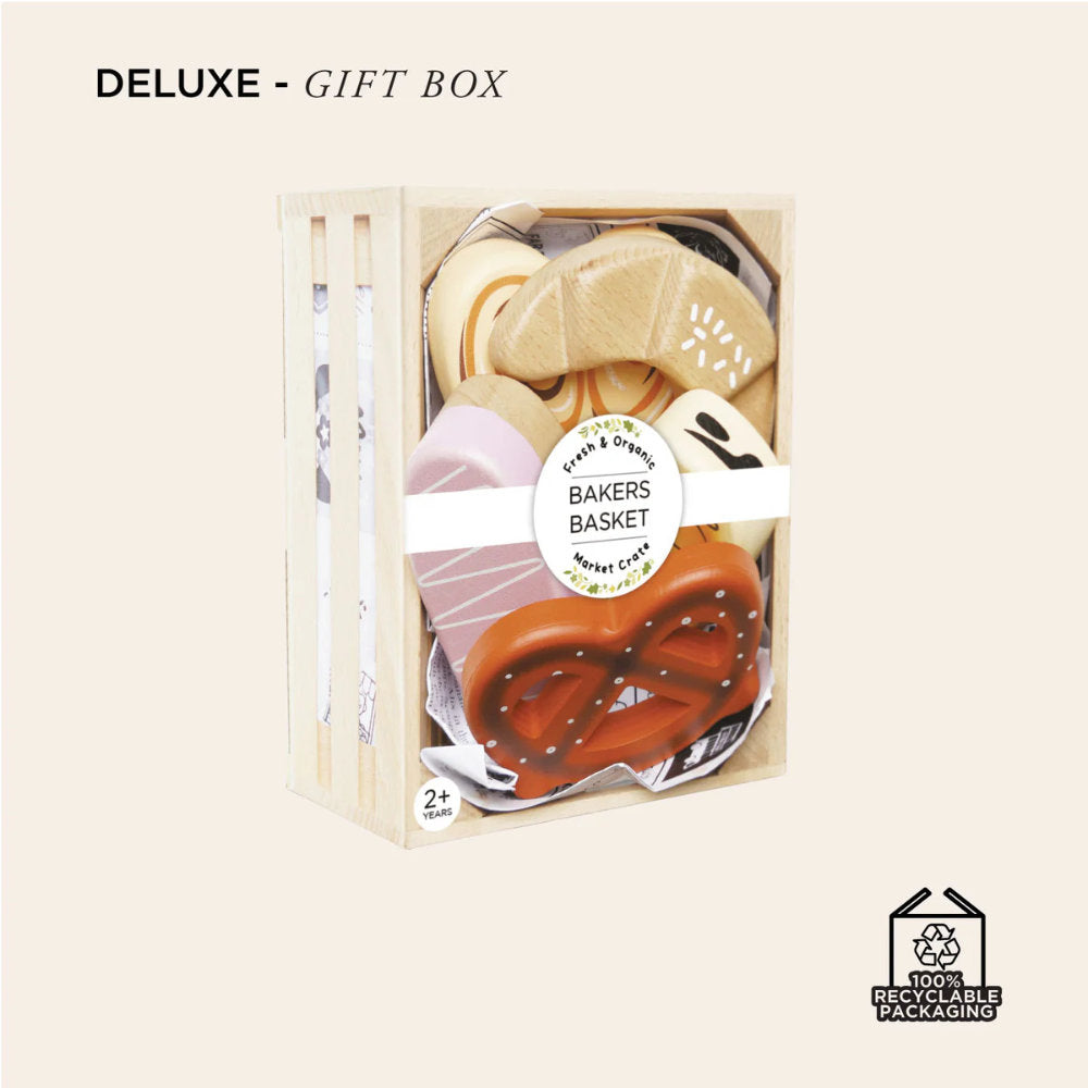 Wooden Bakery & Patisserie Food Crate – 7pcs
