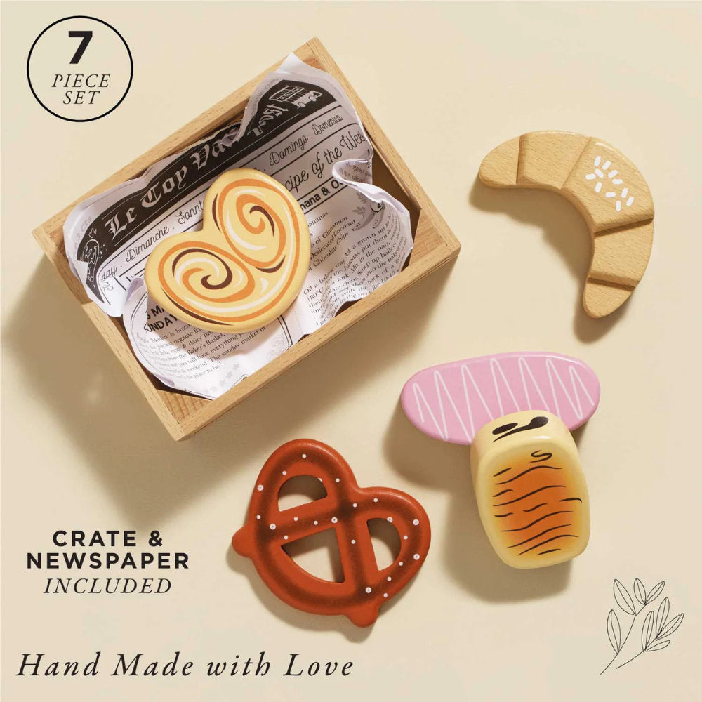 Wooden Bakery & Patisserie Food Crate – 7pcs