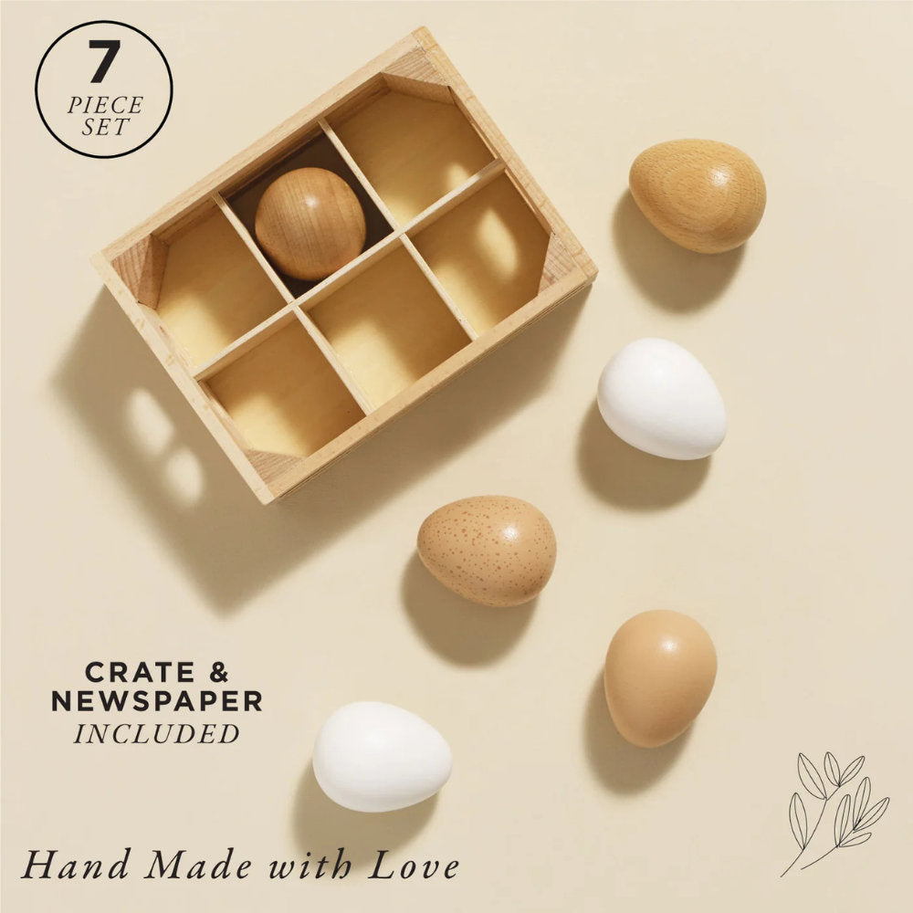 Wooden Farm Eggs Food Crate – 7 Pcs