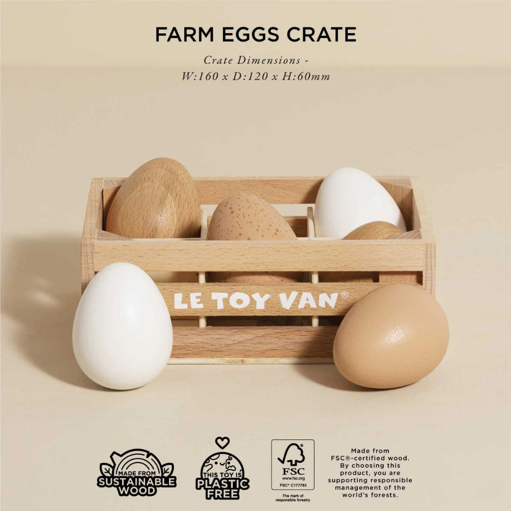 Wooden Farm Eggs Food Crate – 7 Pcs