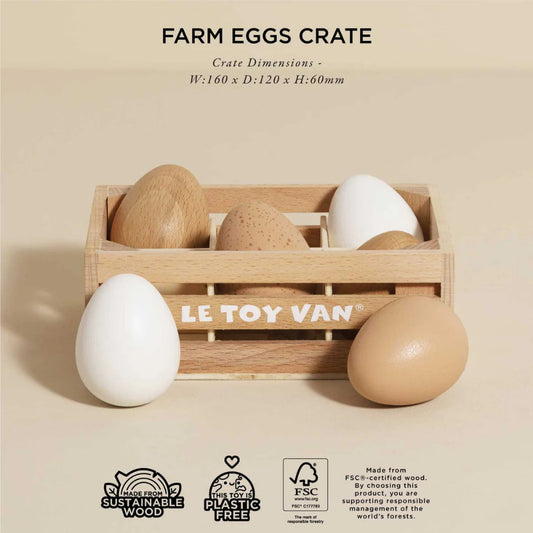 Wooden Farm Eggs Food Crate – 7 Pcs