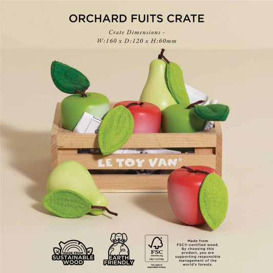 Wooden Orchard Fruits Food Crate – 8pcs