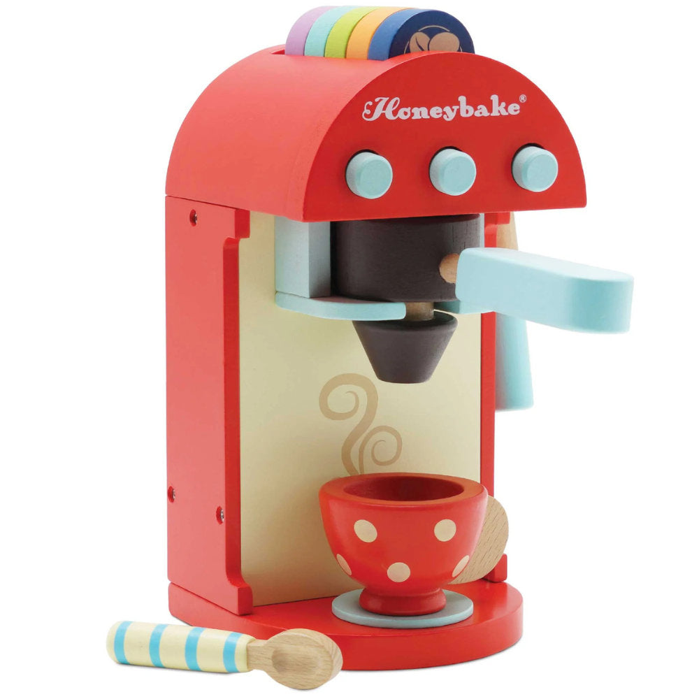 Wooden Toy Coffee Machine & Pods – 9pcs