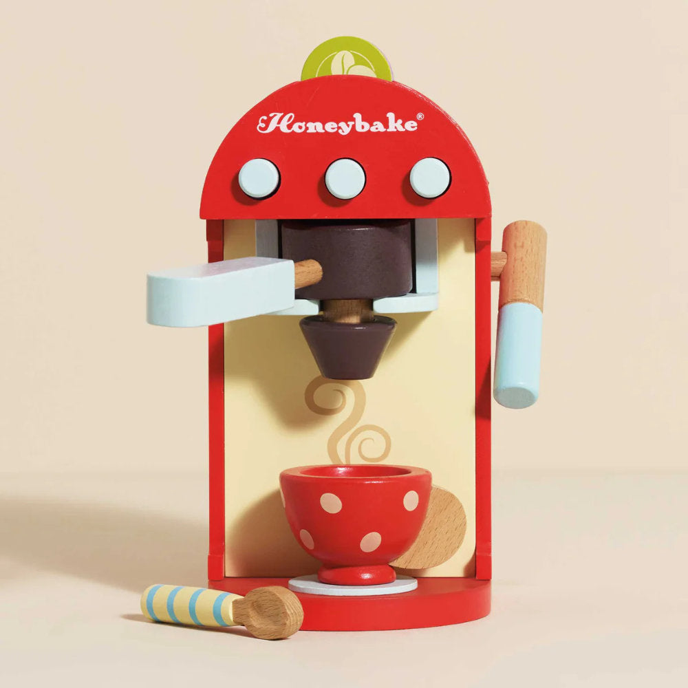 Wooden Toy Coffee Machine & Pods – 9pcs
