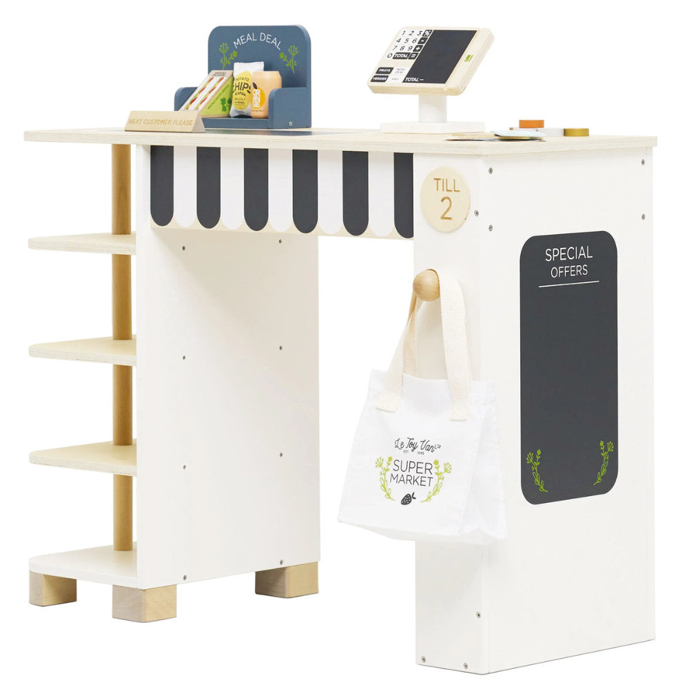 Pretend Play – Wooden Supermarket Till Checkout & Accessories