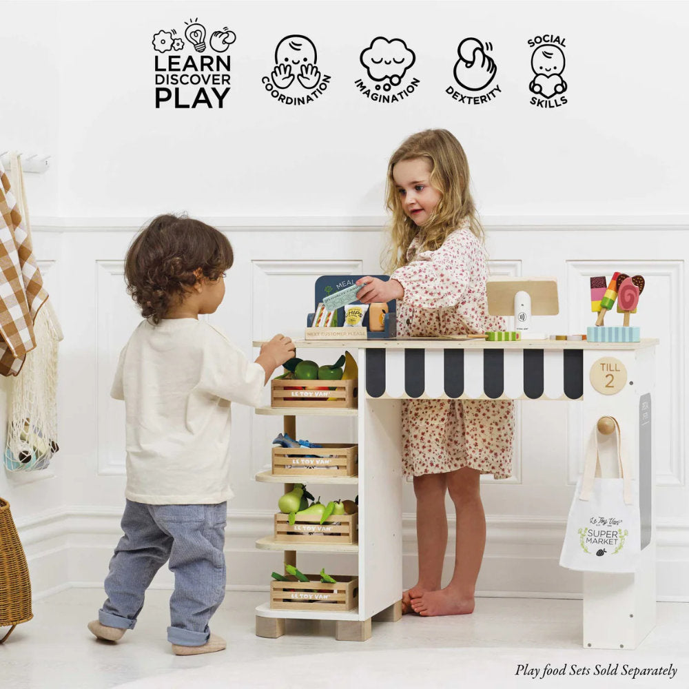 Pretend Play – Wooden Supermarket Till Checkout & Accessories