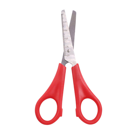Scissors with Ruler on Blade – Red – Right-handed 12.5cm – 12pcs