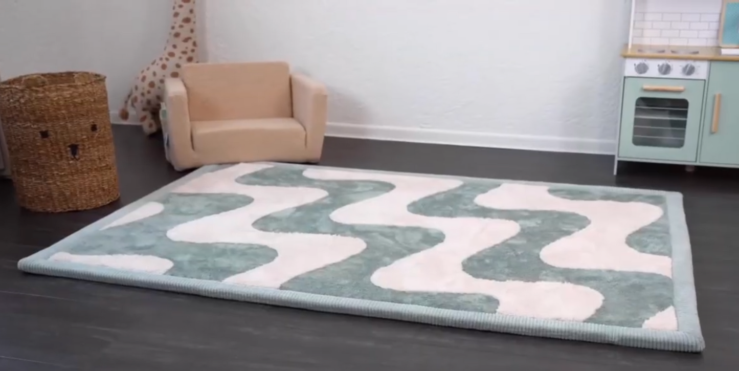 Hakuna Matte – CloudSoftRise Play Mat 3D Carpet – Waves 280 x 200 x 2.5 cm for playroom or kids bedroom.