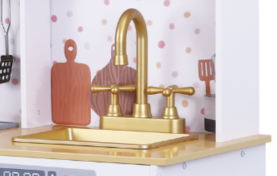 Pretend & Play – Wooden Play Kitchen with Accessories - White