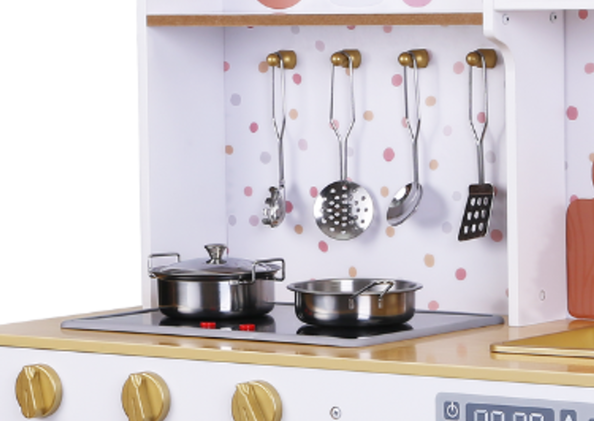 Pretend & Play – Wooden Play Kitchen with Accessories - White