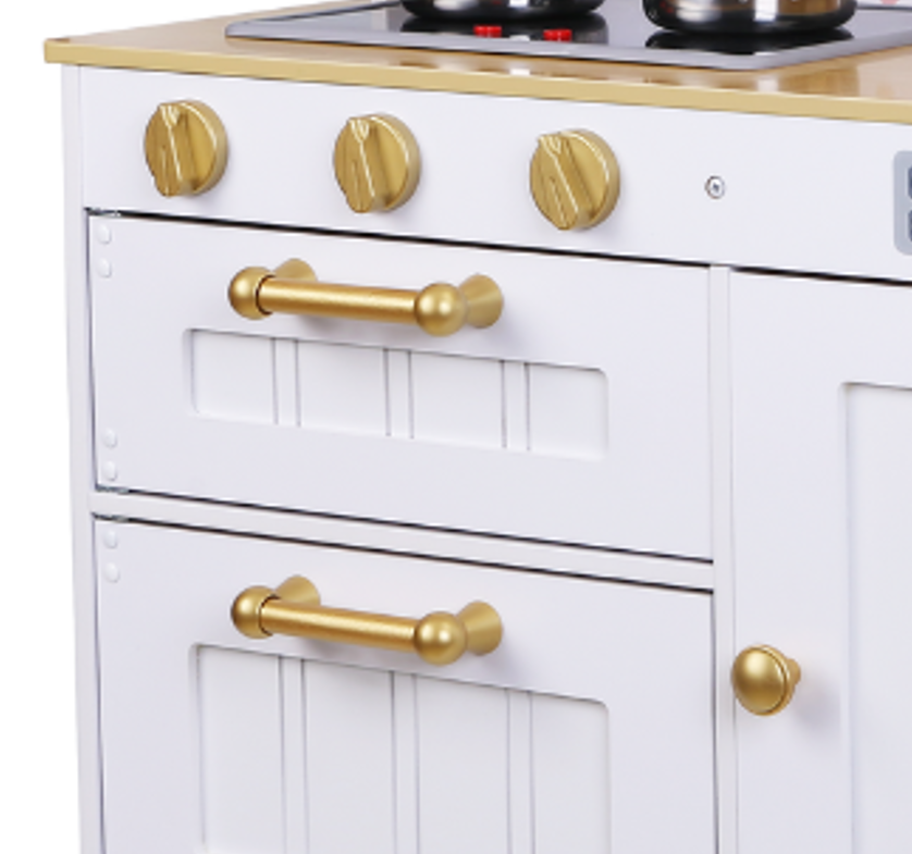 Pretend & Play – Wooden Play Kitchen with Accessories - White