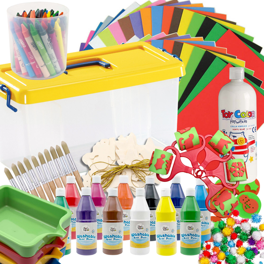 Santa's All-in-one Jolly Arts & Crafts box. 53 Piece - Perfect for hotels & kids entertainment venues.
